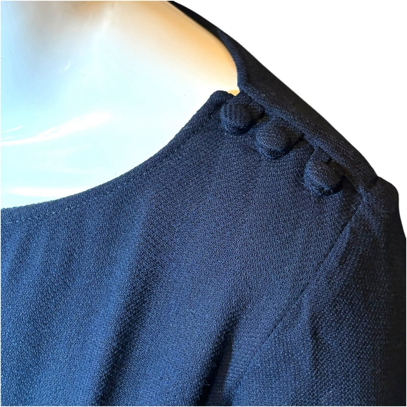 A.P.C. Rue Madame Paris Navy Crepe Dress Pockets, S - Picture 8 of 16